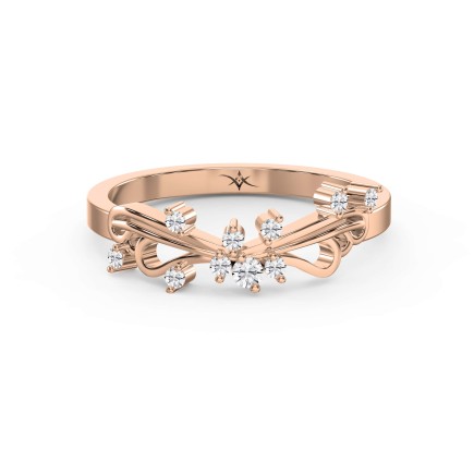 Glowing Leaves Diamond Ring & Vintage Band
