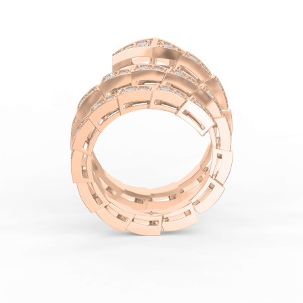 Diamond Studded Serpenti Viper Adjustable Finger Ring