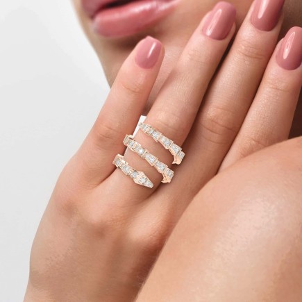 Diamond Studded Serpenti Viper Adjustable Finger Ring