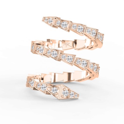 Diamond Studded Serpenti Viper Adjustable Finger Ring