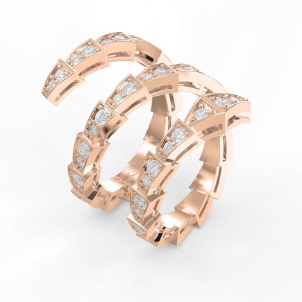 Diamond Studded Serpenti Viper Adjustable Finger Ring