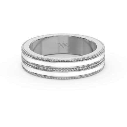 Wedding Band Made Of White Enamel And Unique Bridal Ring