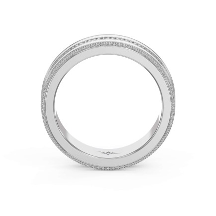 Wedding Band Made Of White Enamel And Unique Bridal Ring