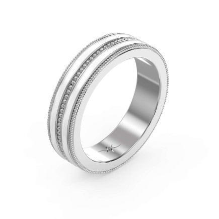 Wedding Band Made Of White Enamel And Unique Bridal Ring