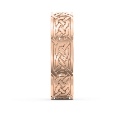 Intertwined Engraved and High Polished Flat Celtic Art Wedding Band