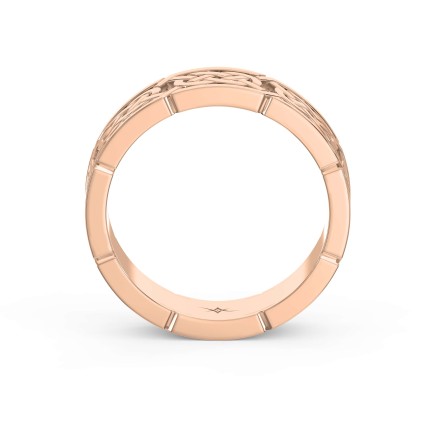 Intertwined Engraved and High Polished Flat Celtic Art Wedding Band