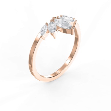 Marquise Lab Grown Diamond Curved Wedding Band