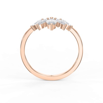 Marquise Lab Grown Diamond Curved Wedding Band
