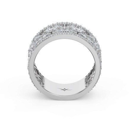 Round and Marquise Cut Diamond Eternity Ring