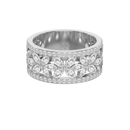 Round and Marquise Cut Diamond Eternity Ring