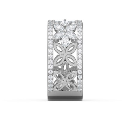 Round and Marquise Cut Diamond Eternity Ring