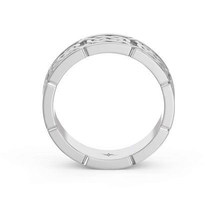 Intertwined Engraved and High Polished Flat Celtic Art Wedding Band