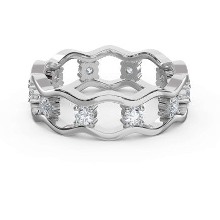Natural Diamond Link Wedding Ring and Fine Jewelry Band For Women Gift