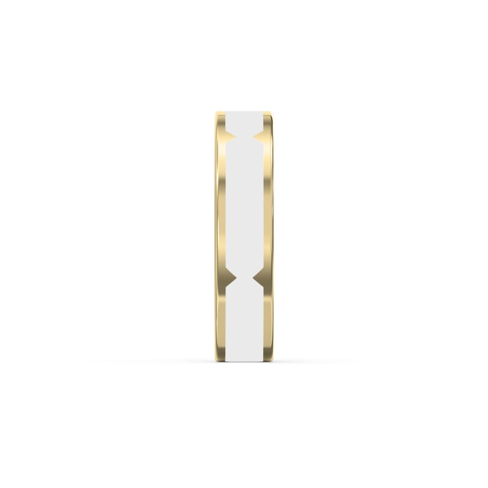 Natural Impression Wedding Band Made Of White Enamel