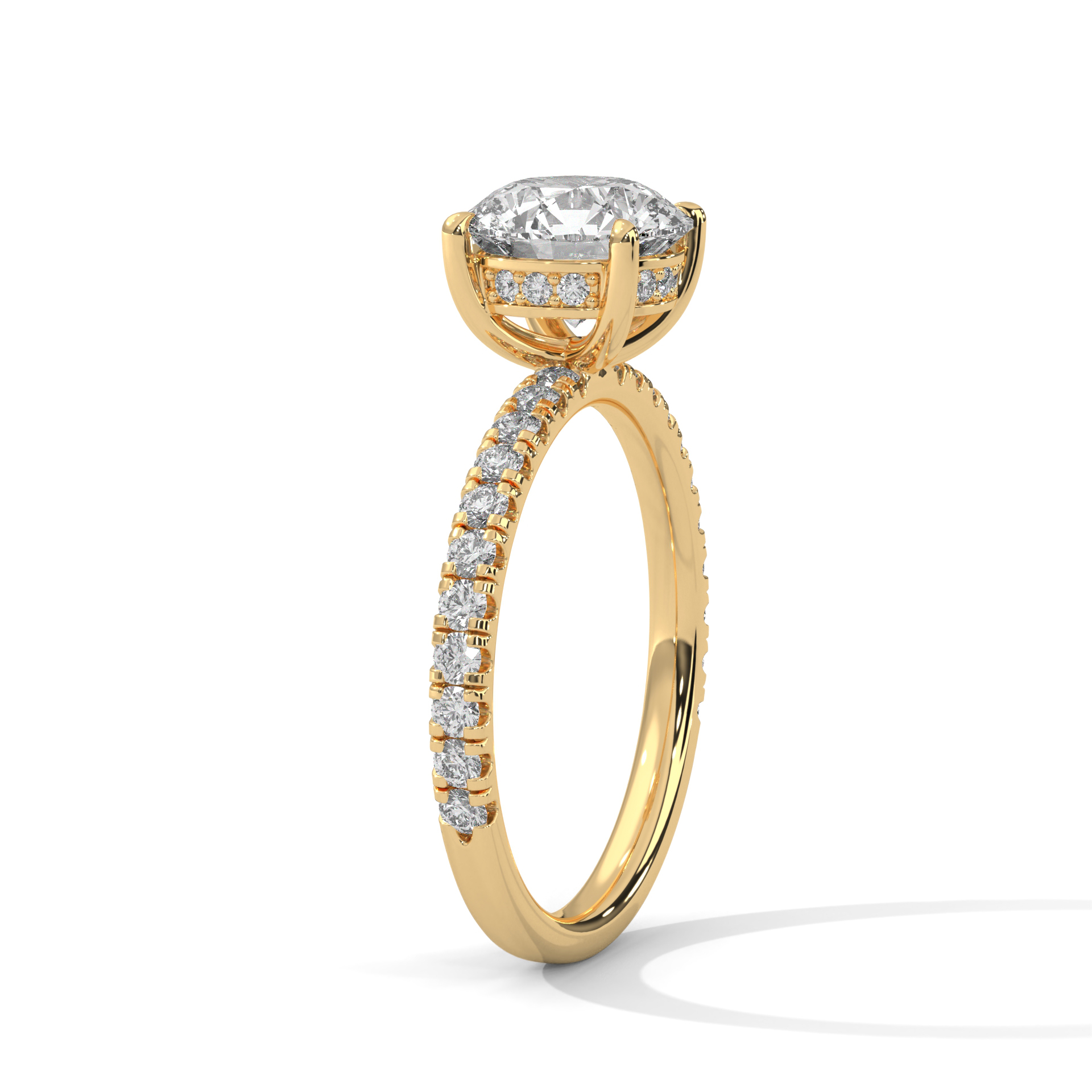 Petite Olympia Lab Round Diamond Engagement Ring