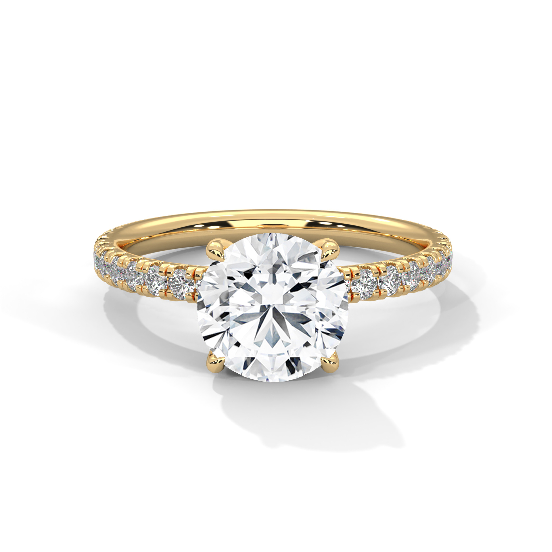 Petite Olympia Lab Round Diamond Engagement Ring