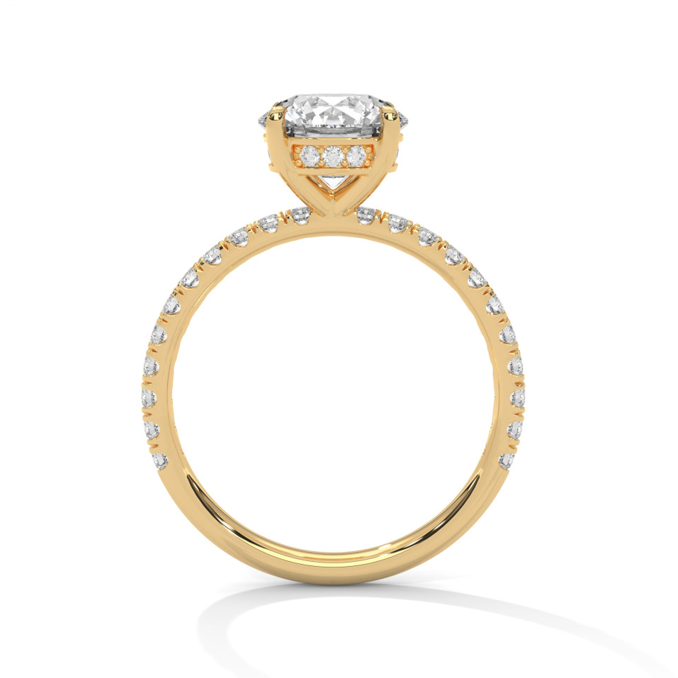 Petite Olympia Lab Round Diamond Engagement Ring