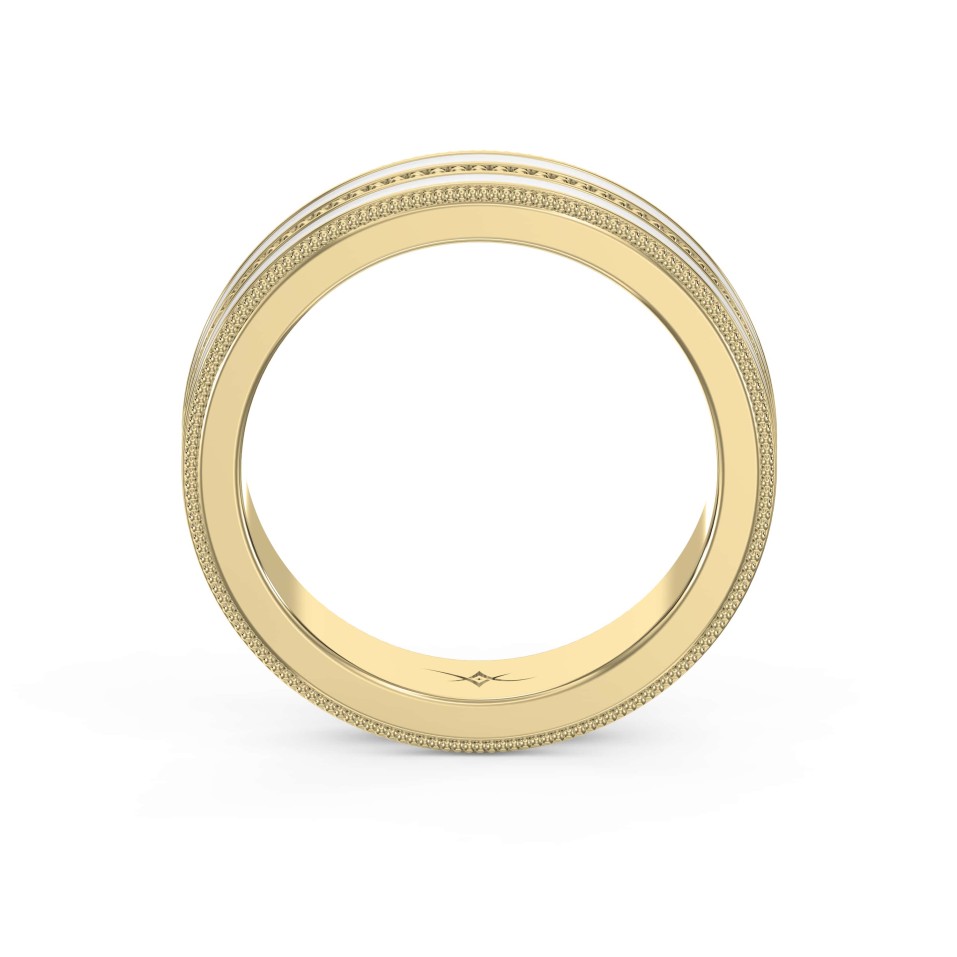 Wedding Band Made Of White Enamel And Unique Bridal Ring
