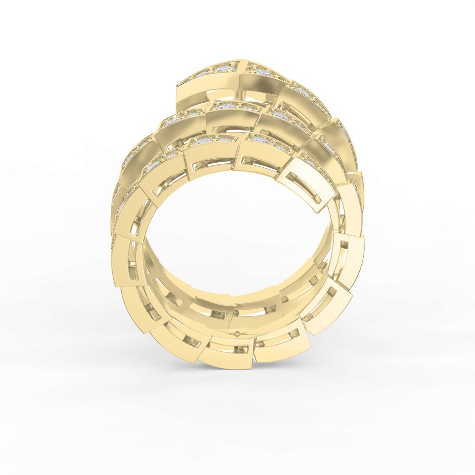Diamond Studded Serpenti Viper Adjustable Finger Ring