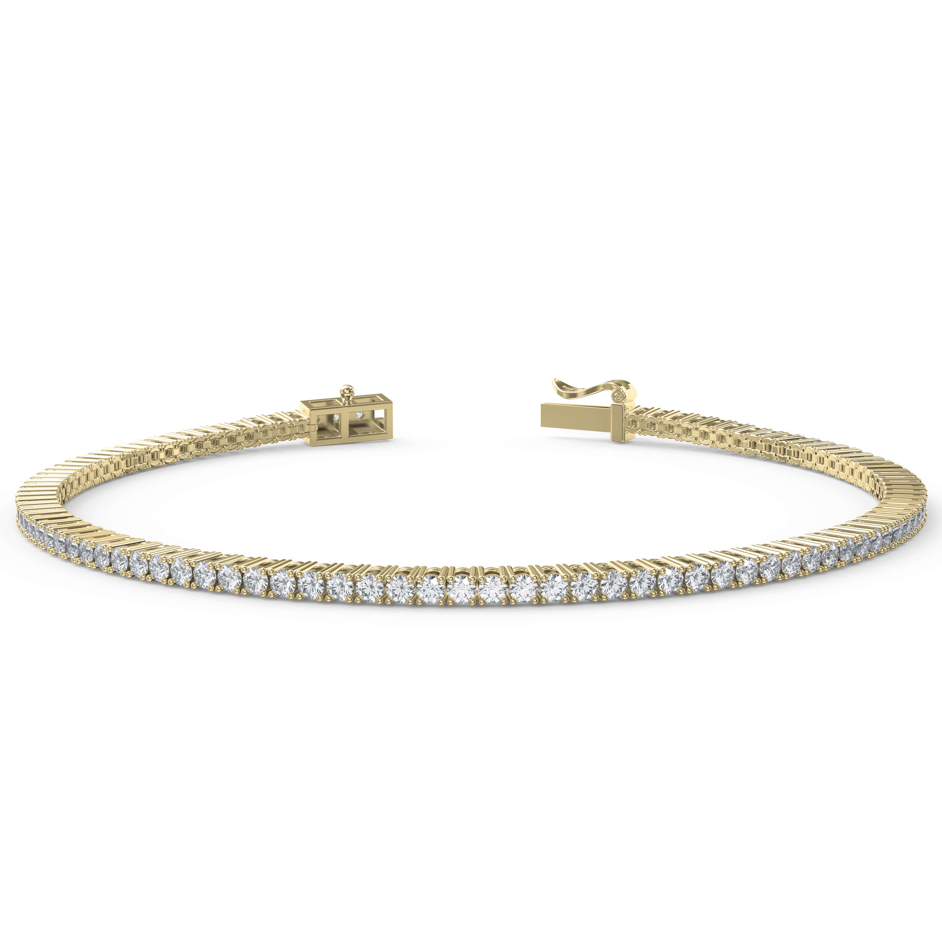 Lab-Grown Round Brilliant Diamond Line Tennis Bracelet