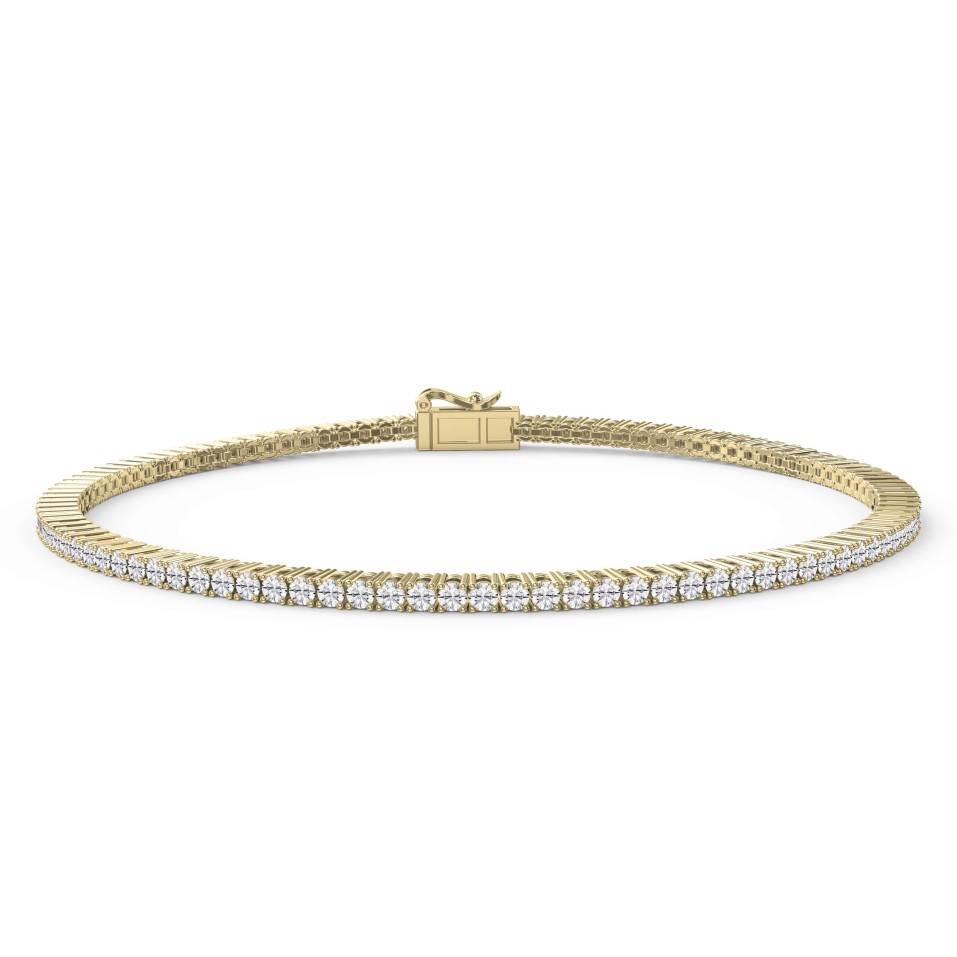 Lab-Grown Round Brilliant Diamond Line Tennis Bracelet