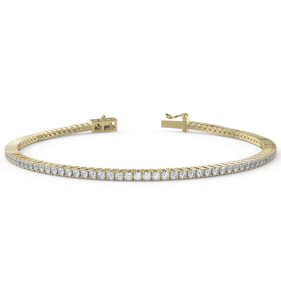 Lab-Grown Round Brilliant Diamond Line Tennis Bracelet