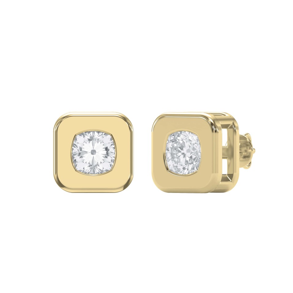 Bezel Set Studs Earrings